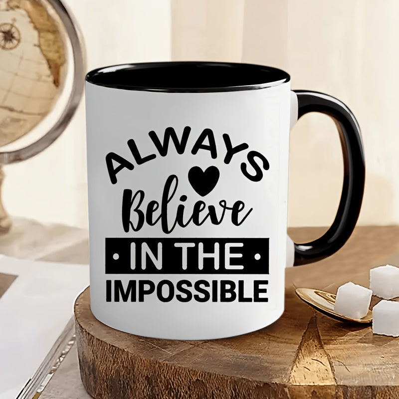 Tailorly Black Accent 11 oz Mug - believe in