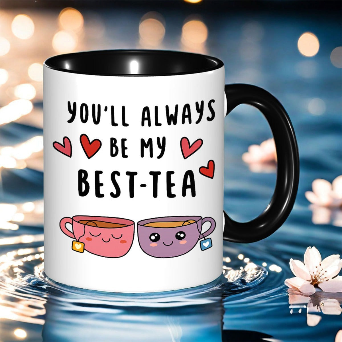 Tailorly Black Accent 11 oz Mug - 1pc re clean birthday gift holiday gift office ceramic coffee mug coffee cup tea reusable drinkware reusable