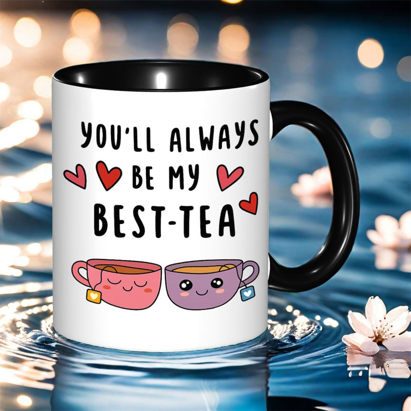 Tailorly Black Accent 11 oz Mug - 1pc re clean birthday gift holiday gift office ceramic coffee mug coffee cup tea reusable drinkware reusable