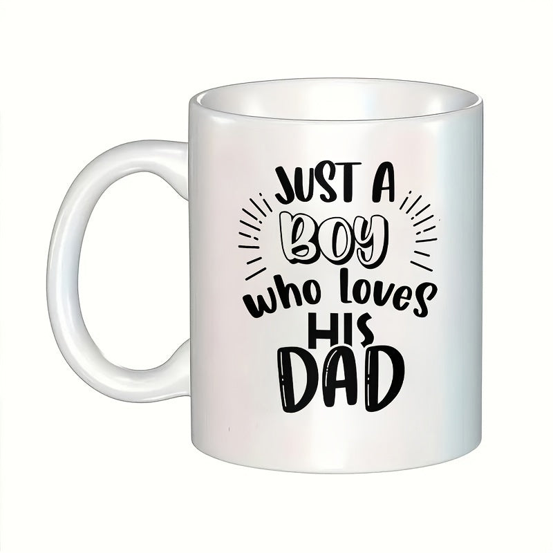 Tailorly White Ceramic 11 oz Mug - coffee and cake themed illustrations