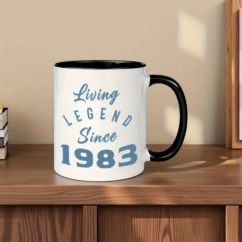 Tailorly Black Accent 11 oz Mug - funny christmas vintage 1983 lettering durable stylish design
