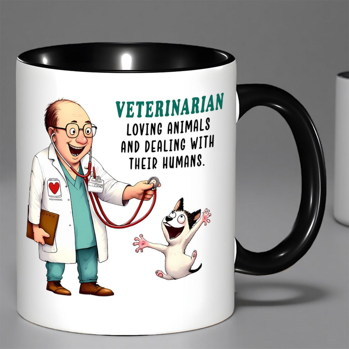Tailorly Black Accent 11 oz Mug - veterinarian themed print