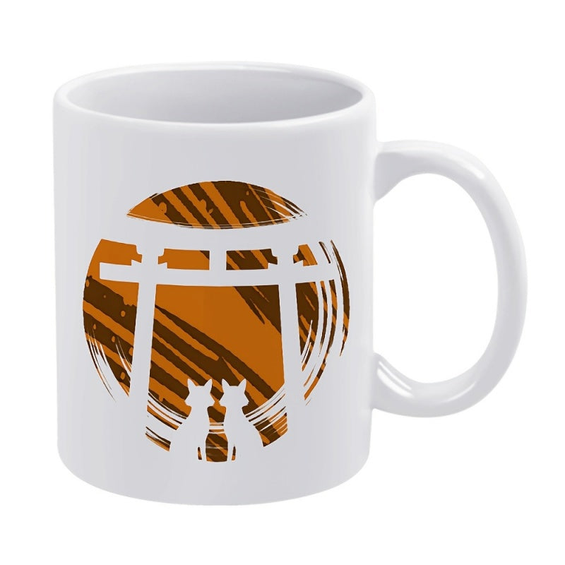 Tailorly White Ceramic 11 oz Mug - torii cats circle