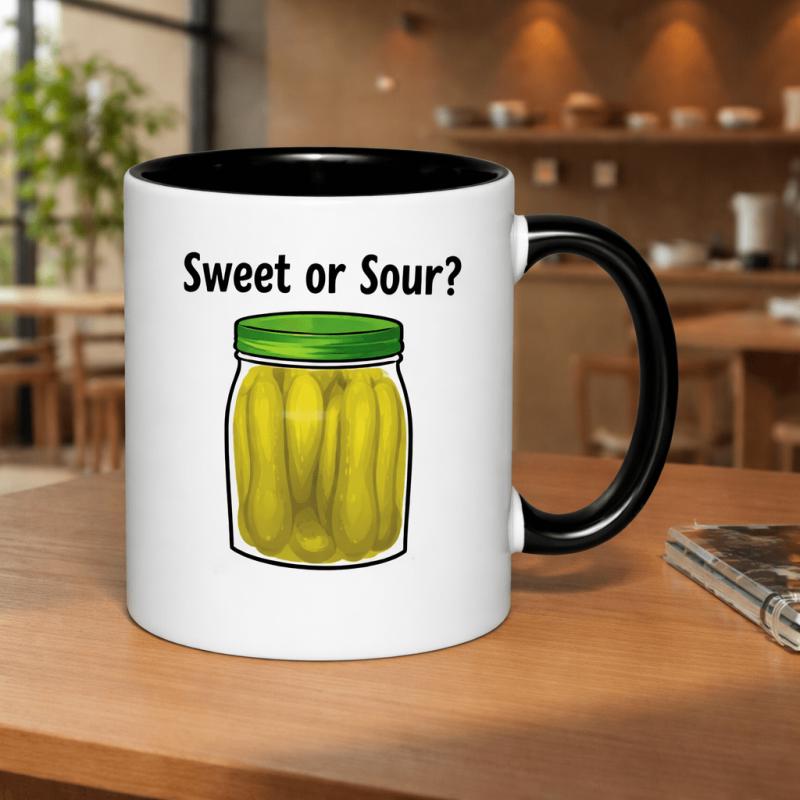 Tailorly Black Accent 11 oz Mug - pickles