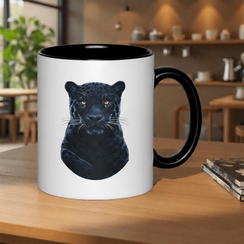 Tailorly Black Accent 11 oz Mug - yellow eyes