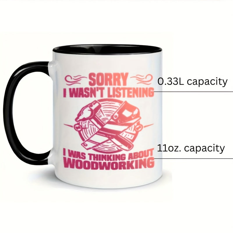 Tailorly Black Accent 11 oz Mug - hammer saw