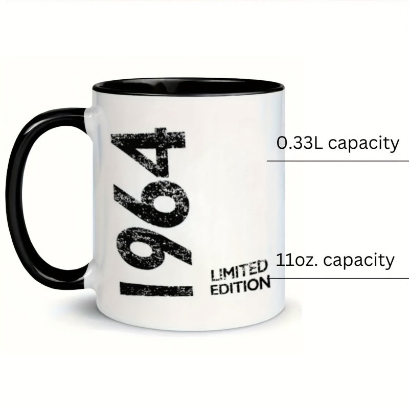 Tailorly Black Accent 11 oz Mug - 1964 edition humorous text