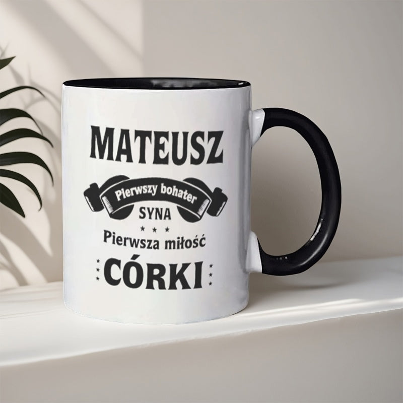 Tailorly Black Accent 11 oz Mug - 1pc mateusz humorous ceramic mug for restaurants and businesses 11oz 360ml coffee cup for drinks thermal mugs for hot