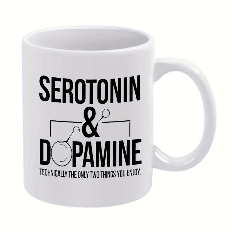 Tailorly White Ceramic 11 oz Mug - dopamine text