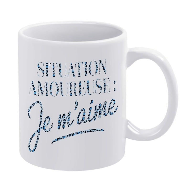 Tailorly White Ceramic 11 oz Mug - text design in French
