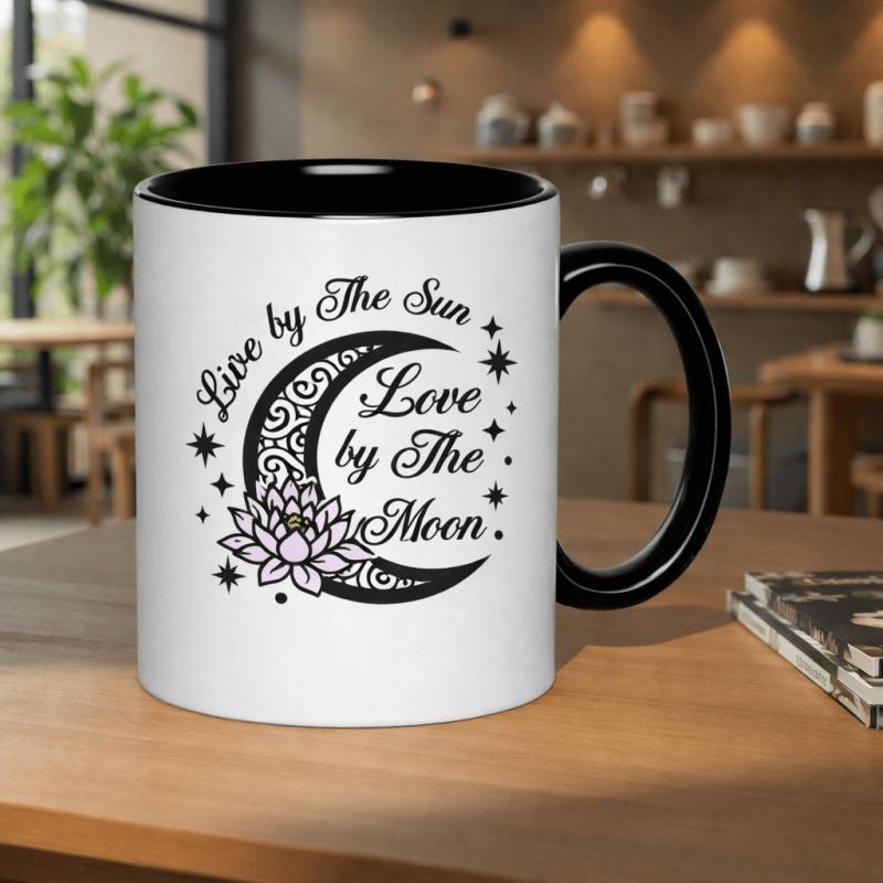 Tailorly Black Accent 11 oz Mug - celestial lotus