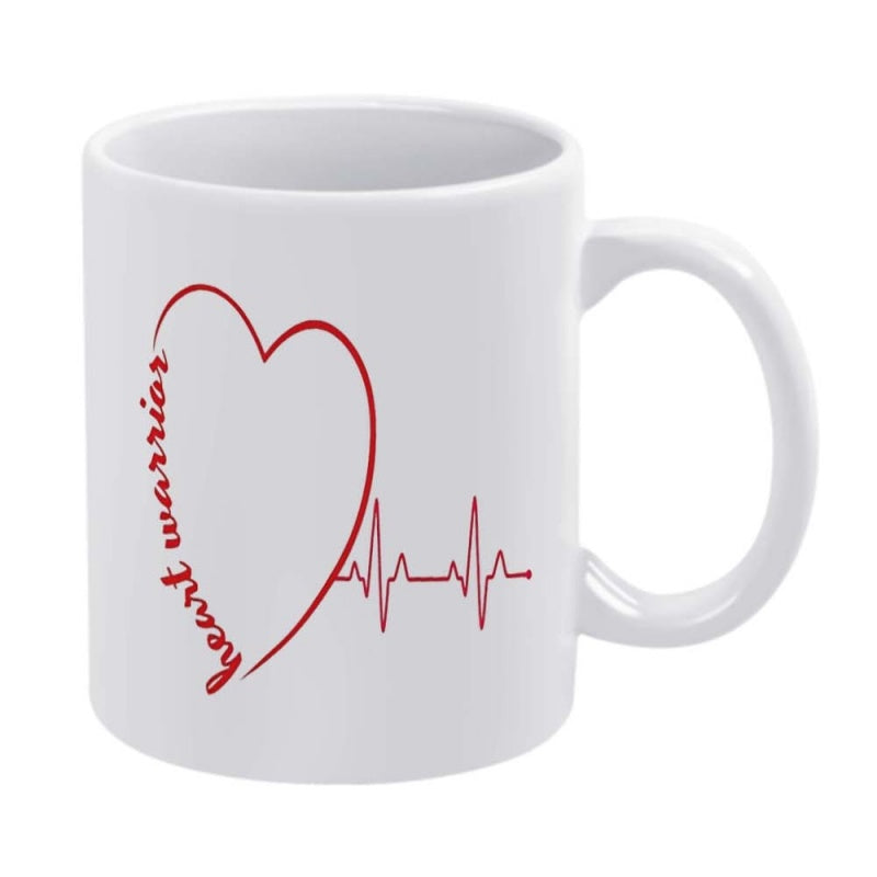 Tailorly White Ceramic 11 oz Mug - heart warrior