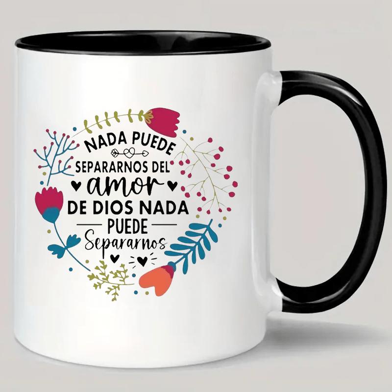 Tailorly Black Accent 11 oz Mug - 1pc 11oz ceramic coffee mug ceramic coffee cup with insulated handle reusable multi purpose cup for hot and cold