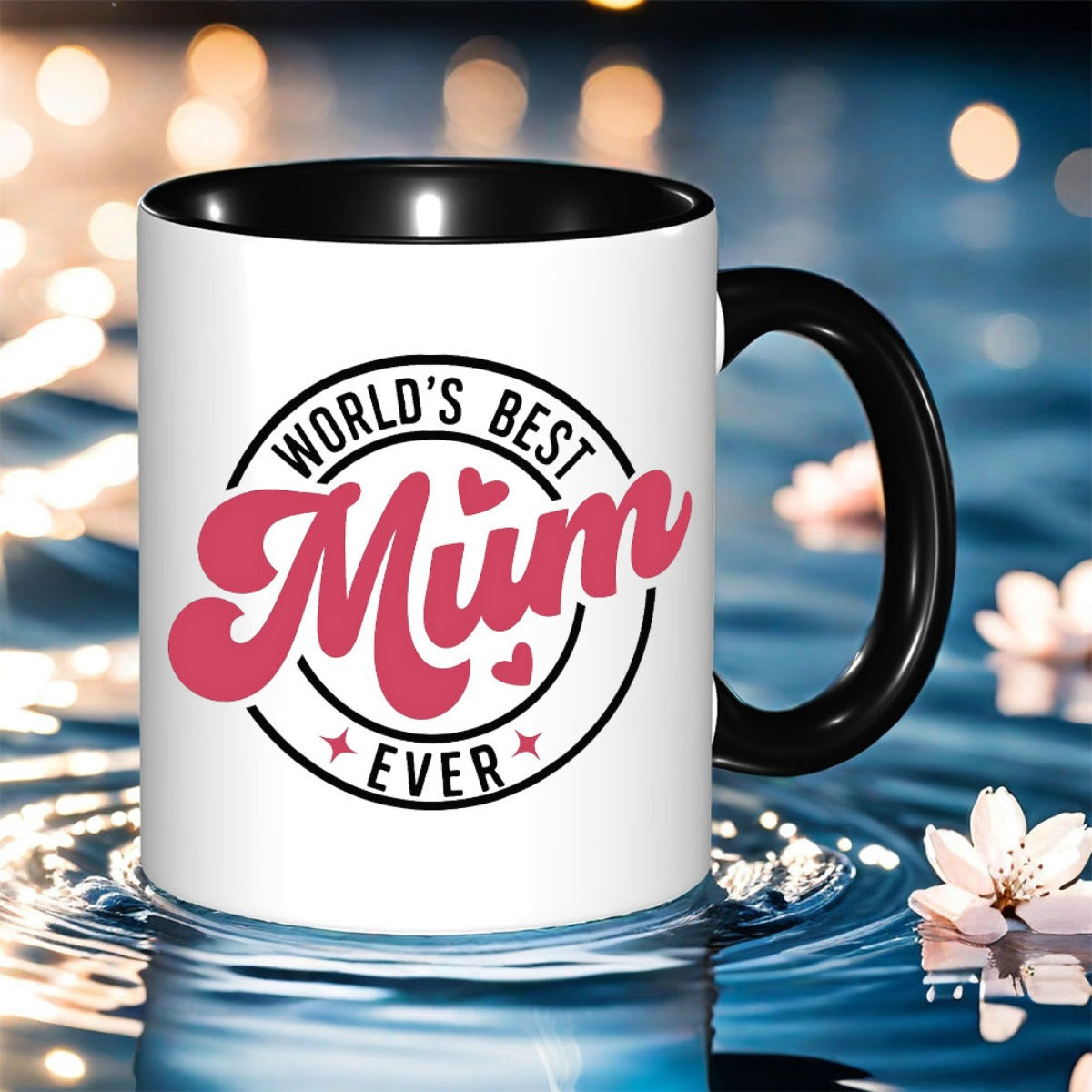 Tailorly Black Accent 11 oz Mug - world mapprint