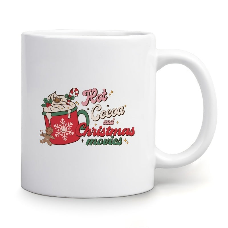 Tailorly White Ceramic 11 oz Mug - gingerbread house design