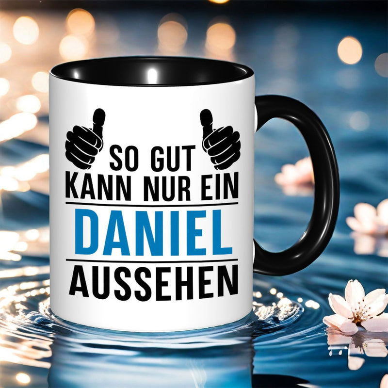 Tailorly Black Accent 11 oz Mug - with so gut kann nur aussehen print