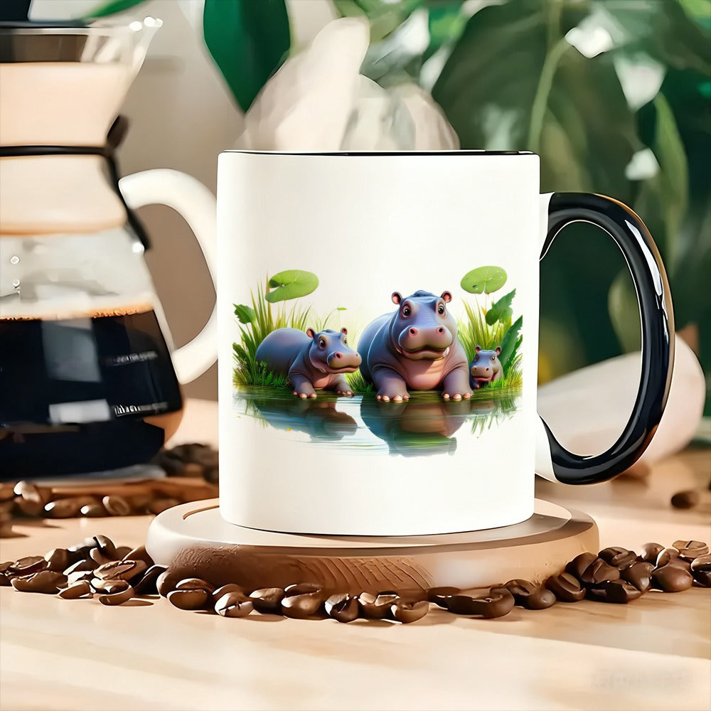 Tailorly Black Accent 11 oz Mug - one cute animal