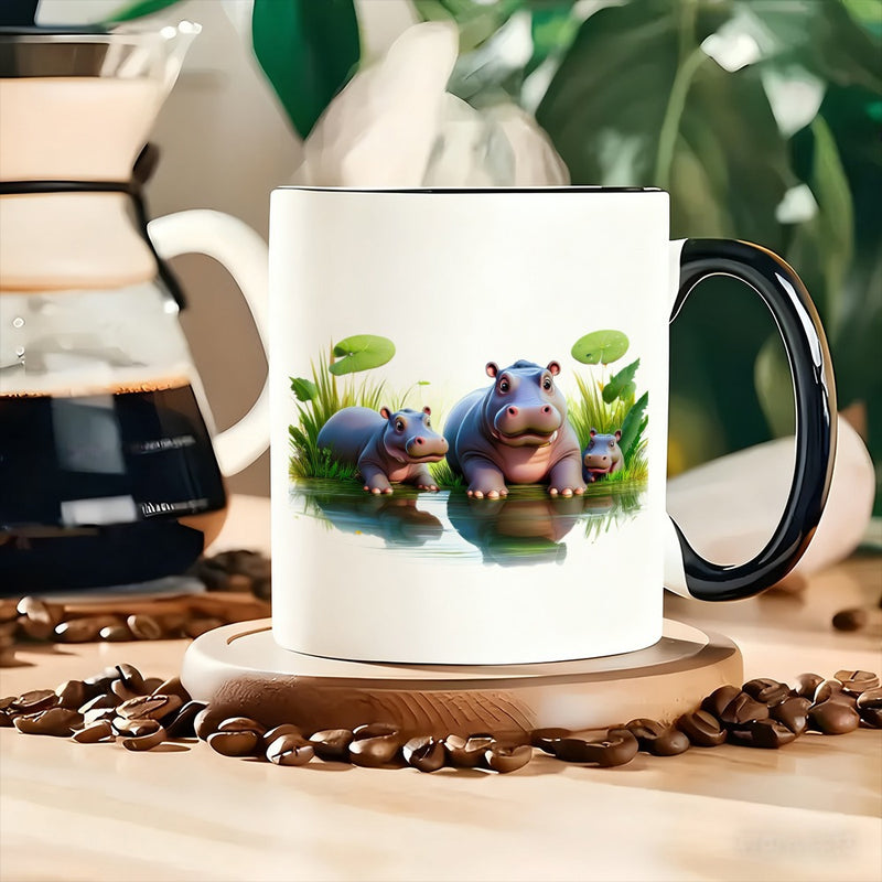 Tailorly Black Accent 11 oz Mug - one cute animal
