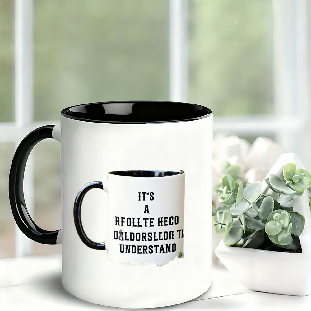 Tailorly Black Accent 11 oz Mug - text design with a on words ideal for everyday use at home or in the workplace its and white contr