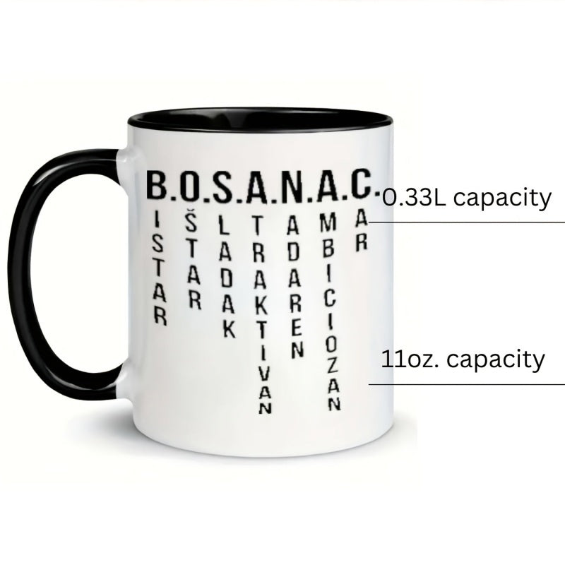 Tailorly Black Accent 11 oz Mug - 1pc vertical ceramic coffee mug 11oz reusable ideal gift for suitable for hot and cold drinks hand wash