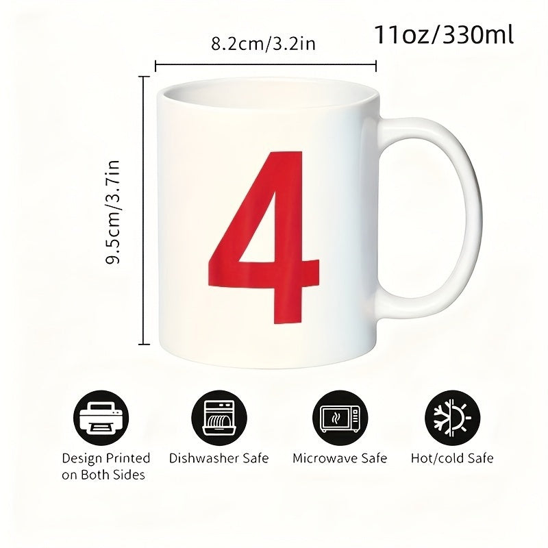Tailorly White Ceramic 11 oz Mug - chinese new year good luck text with red color