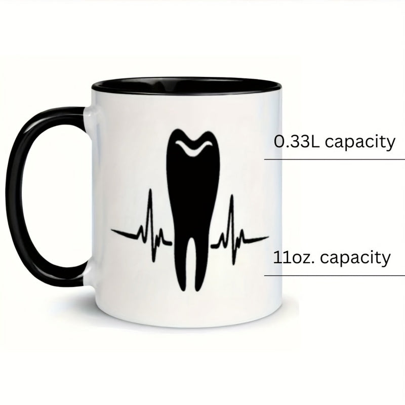 Tailorly Black Accent 11 oz Mug - tooth and heartbeat