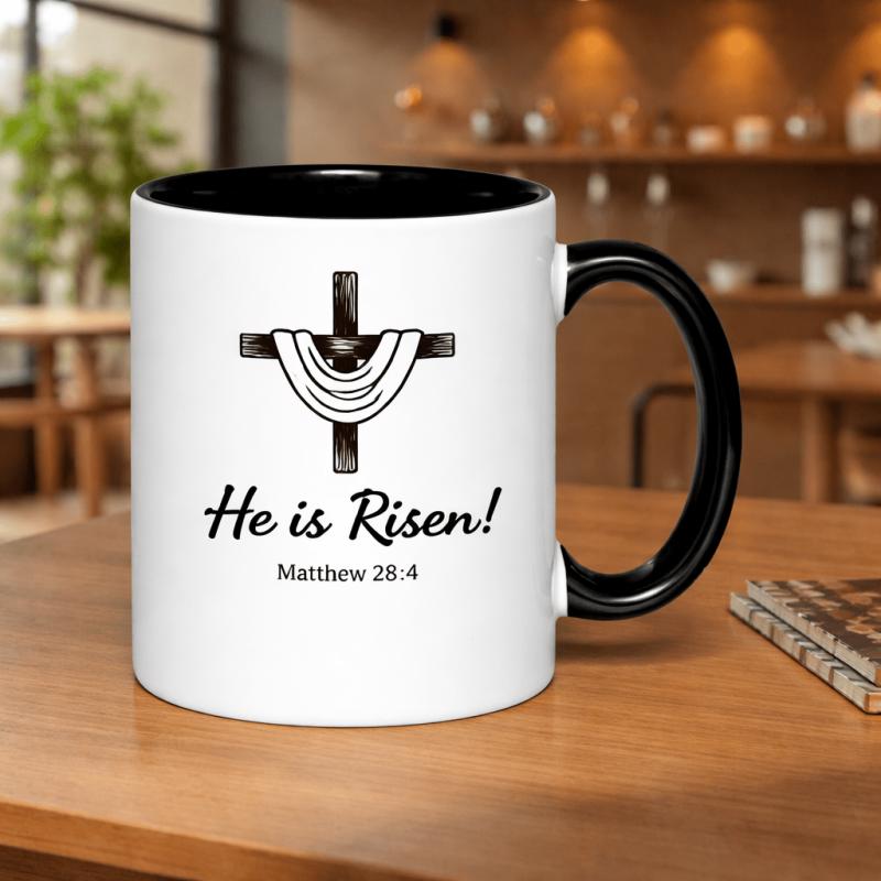 Tailorly Black Accent 11 oz Mug - 28 4 christian easter religious faith