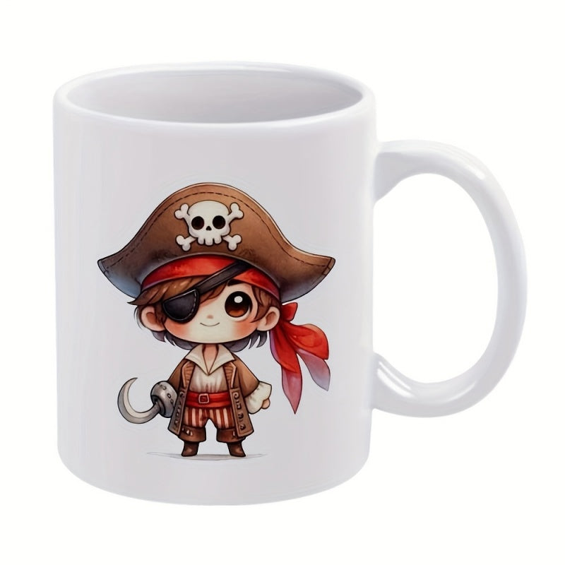Tailorly White Ceramic 11 oz Mug - pirate cartoon hook
