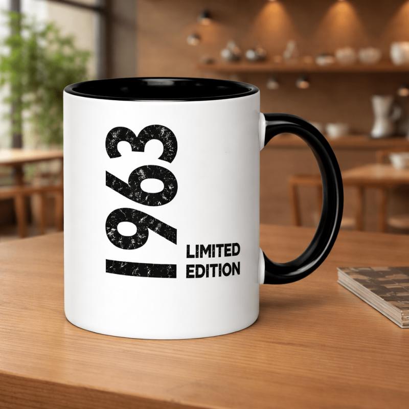 Tailorly Black Accent 11 oz Mug - birthday present from 1963