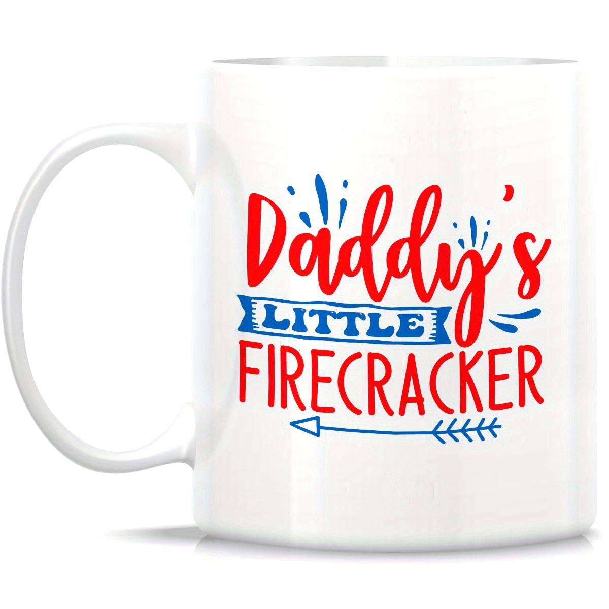 Tailorly White Ceramic 11 oz Mug - day coffee mug july fourth patriotic daddys little