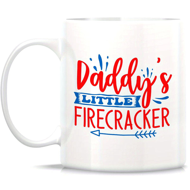 Tailorly White Ceramic 11 oz Mug - day coffee mug july fourth patriotic daddys little