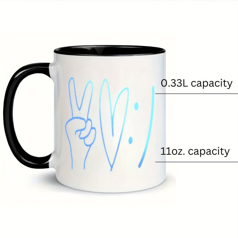 Tailorly Black Accent 11 oz Mug - peace symbol