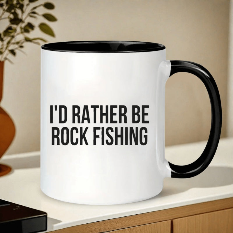 Tailorly Black Accent 11 oz Mug - id rather fishing