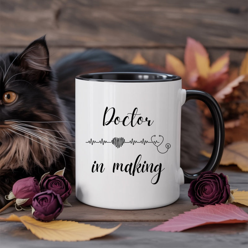 Tailorly Black Accent 11 oz Mug - stylish heartbeat print