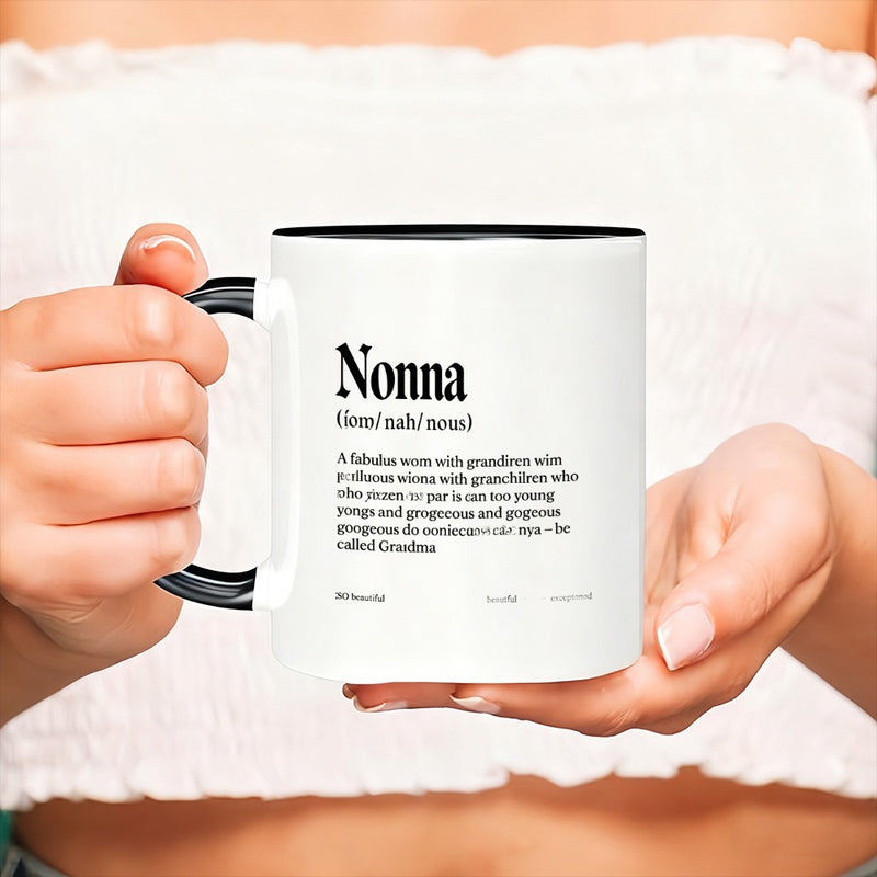 Tailorly Black Accent 11 oz Mug - stylish script design