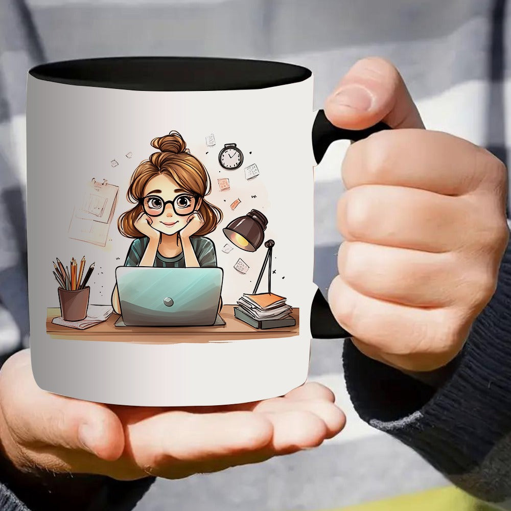 Tailorly Black Accent 11 oz Mug - adorable cartoon design