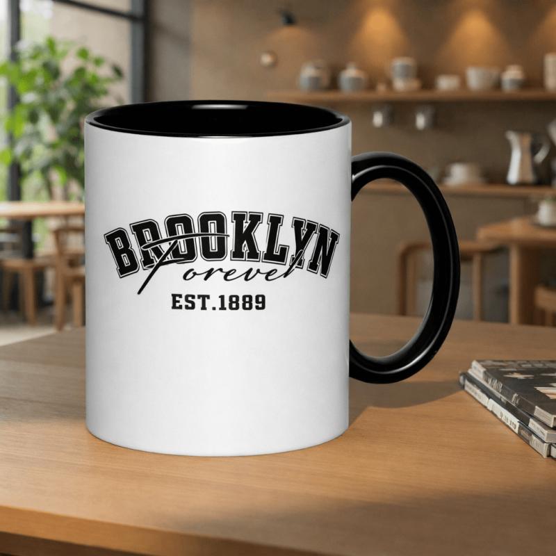 Tailorly Black Accent 11 oz Mug - brooklyn forever est 1889 vintage athletic style