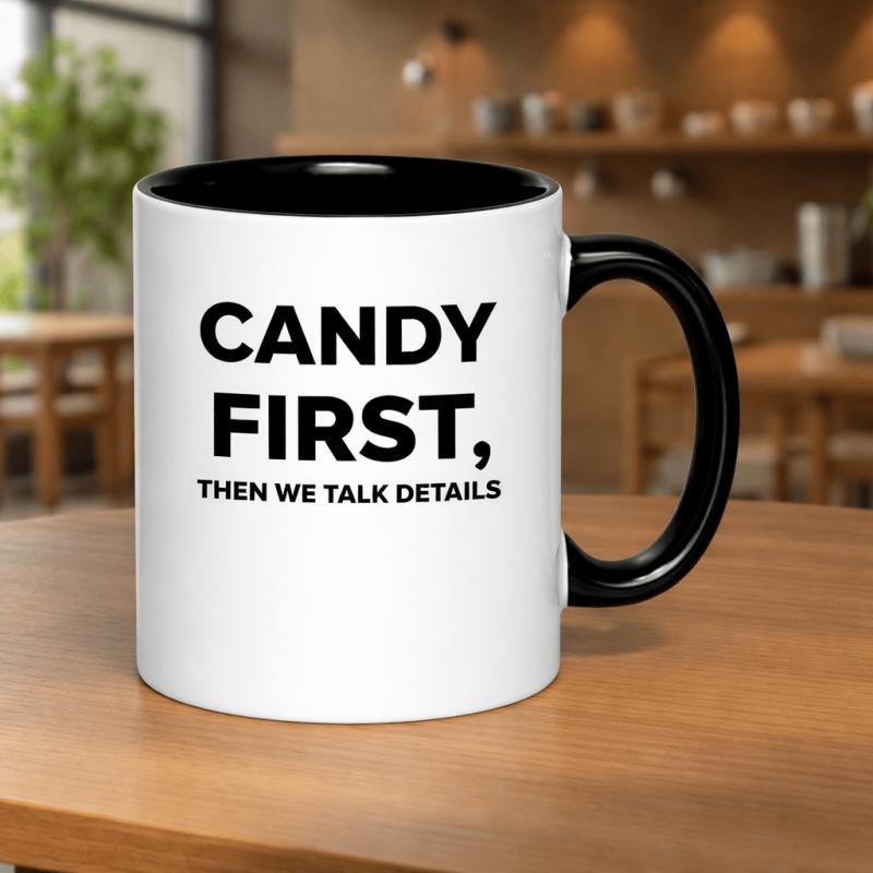 Tailorly Black Accent 11 oz Mug - candy first details quote gradient photographers neigh