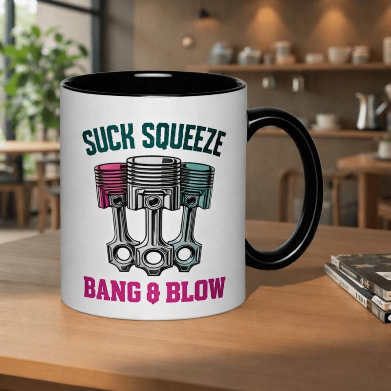 Tailorly Black Accent 11 oz Mug - engine piston