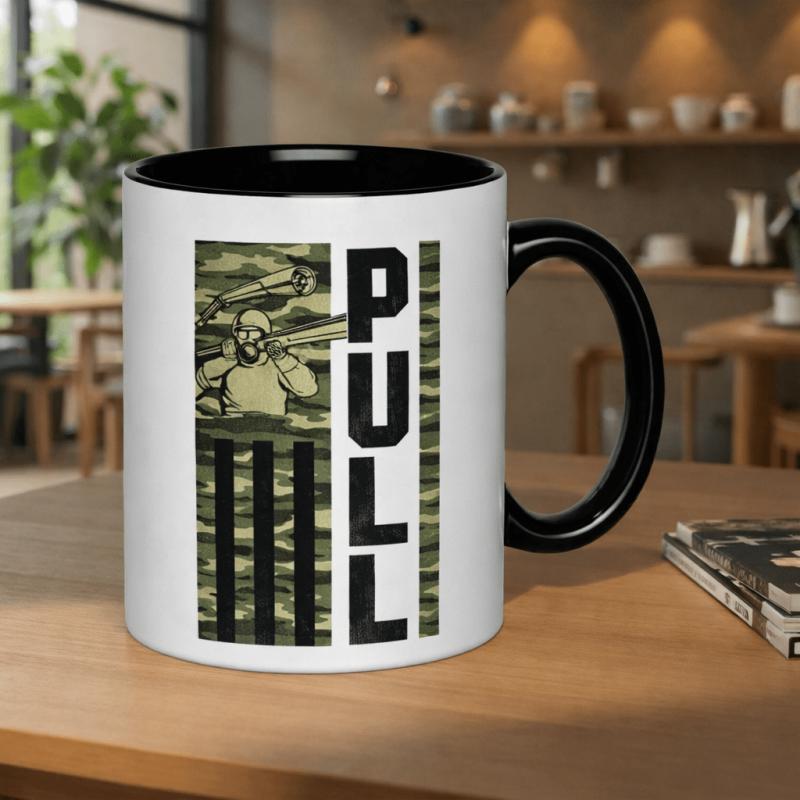 Tailorly Black Accent 11 oz Mug - camouflage soldier