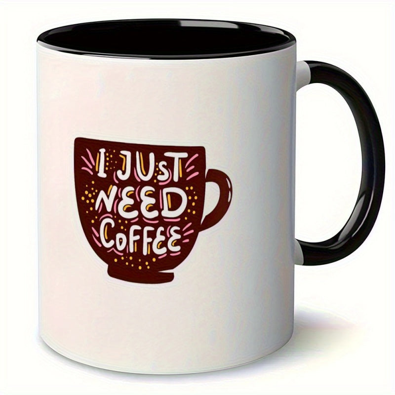 Tailorly Black Accent 11 oz Mug - brown lettering