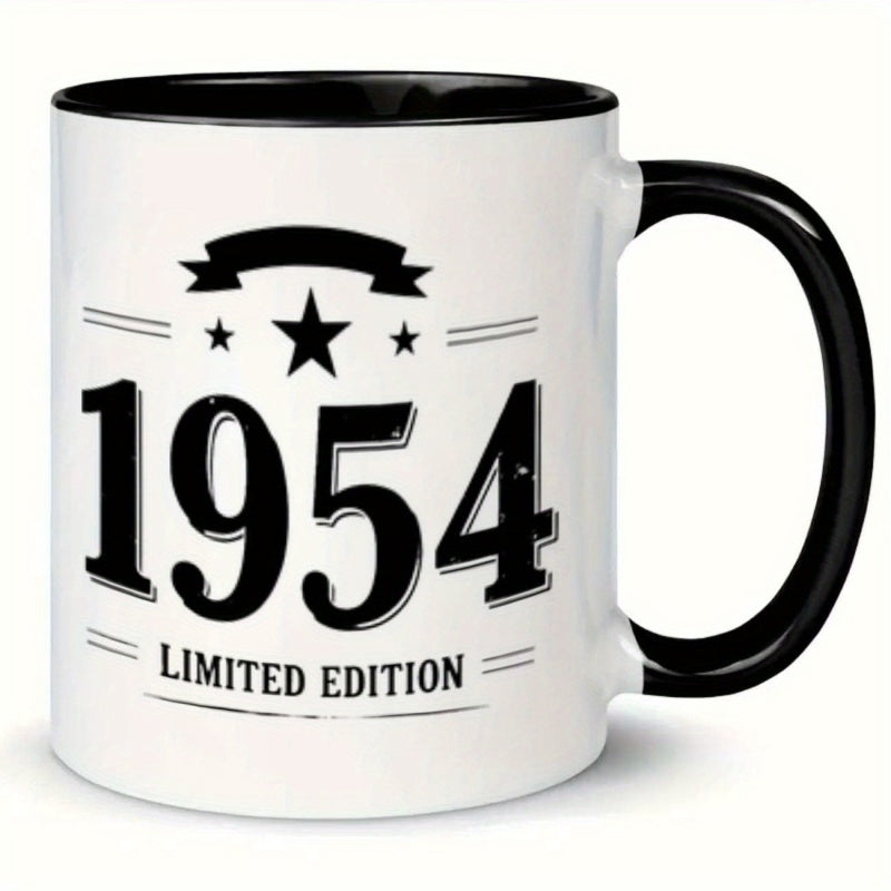 Tailorly Black Accent 11 oz Mug - vintage 1954 edition design numbered print