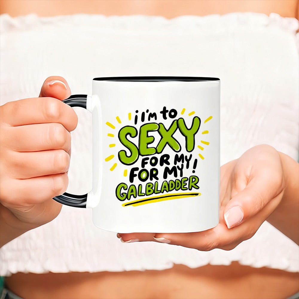 Tailorly Black Accent 11 oz Mug - humorous coffee mug design related to gallbladder enthusiasts