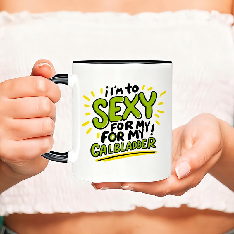 Tailorly Black Accent 11 oz Mug - humorous coffee mug design related to gallbladder enthusiasts
