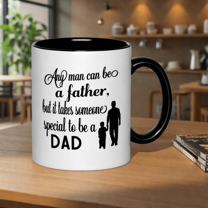 Tailorly Black Accent 11 oz Mug - any father but it special to dad 11oz printed ceramic ceramic coffee cup food grade ceramic dishwasher safe