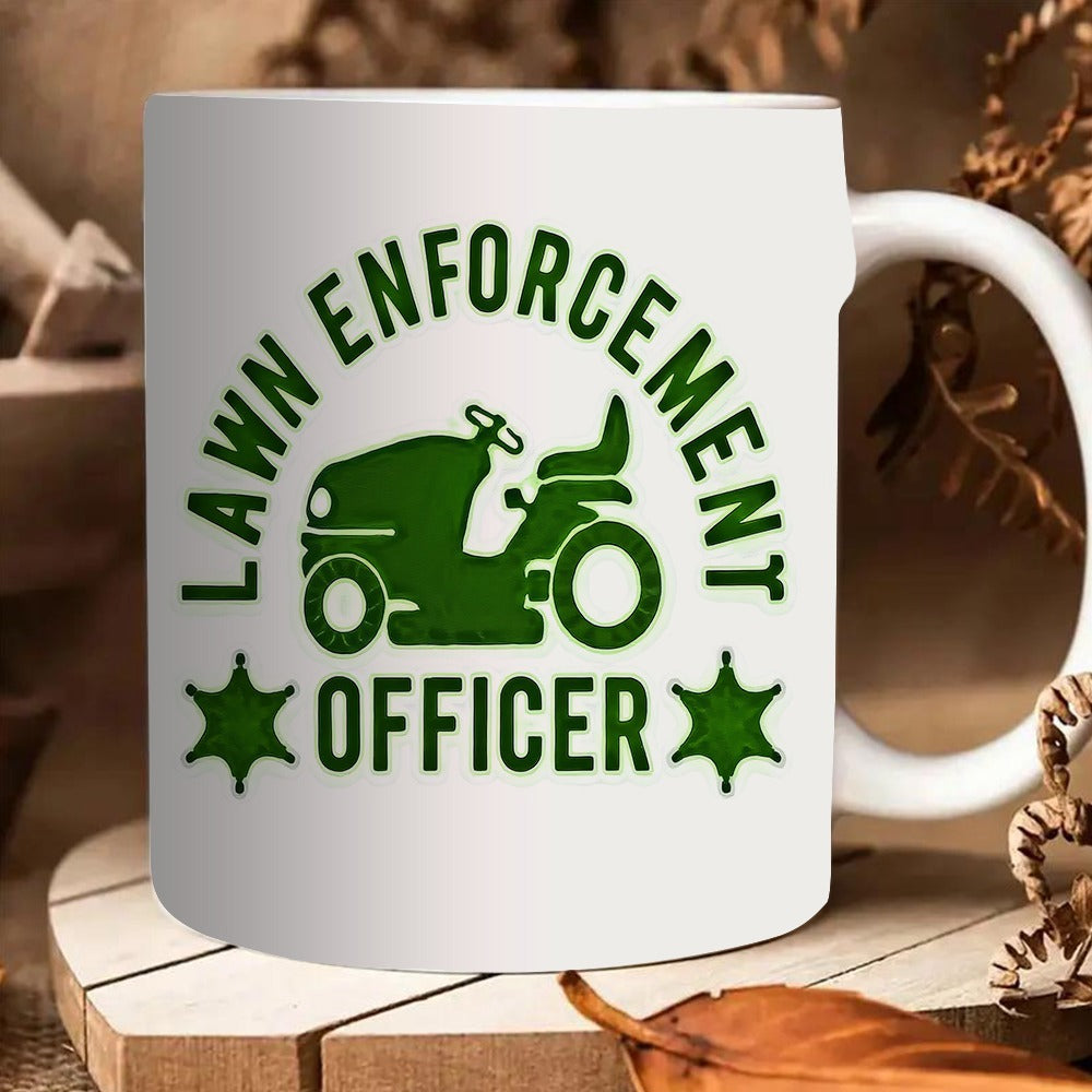 Tailorly White Ceramic 11 oz Mug - mower design