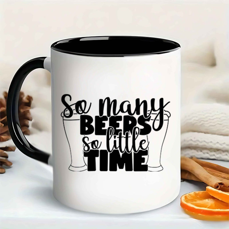 Tailorly Black Accent 11 oz Mug - so many beers so little text