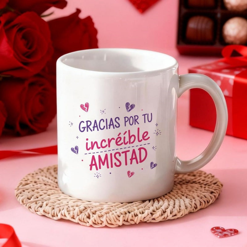 Tailorly White Ceramic 11 oz Mug - spanish quote: "un friend is treasure"