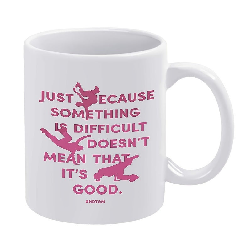 Tailorly White Ceramic 11 oz Mug - pink dancers text