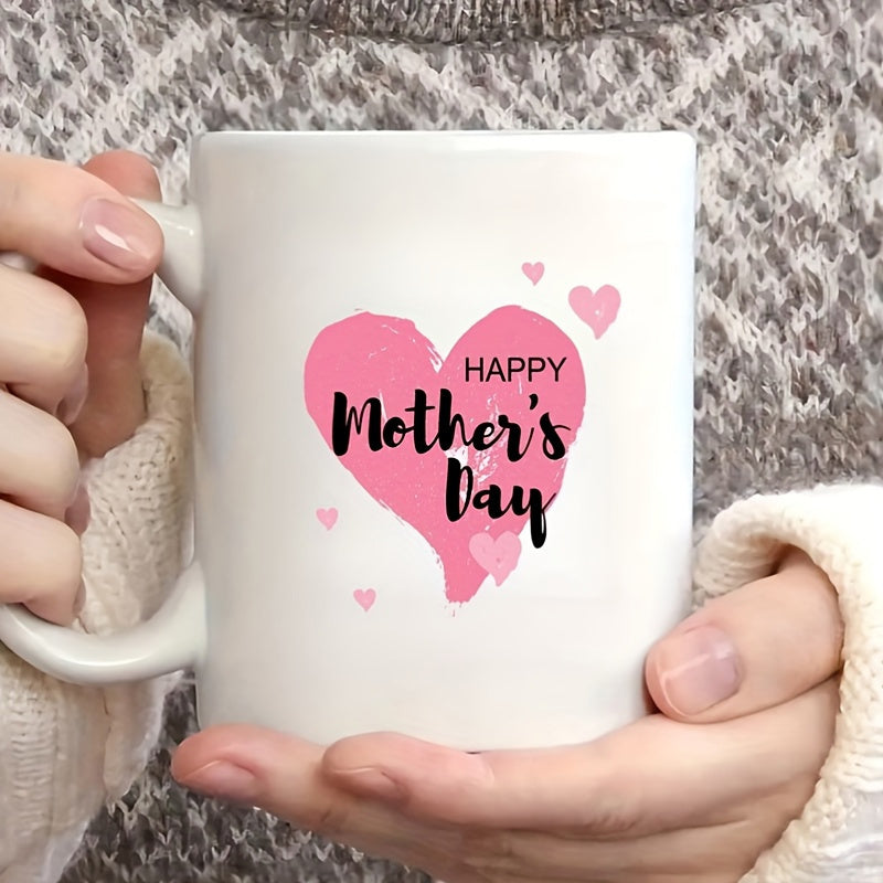 Tailorly White Ceramic 11 oz Mug - happy mothers day text